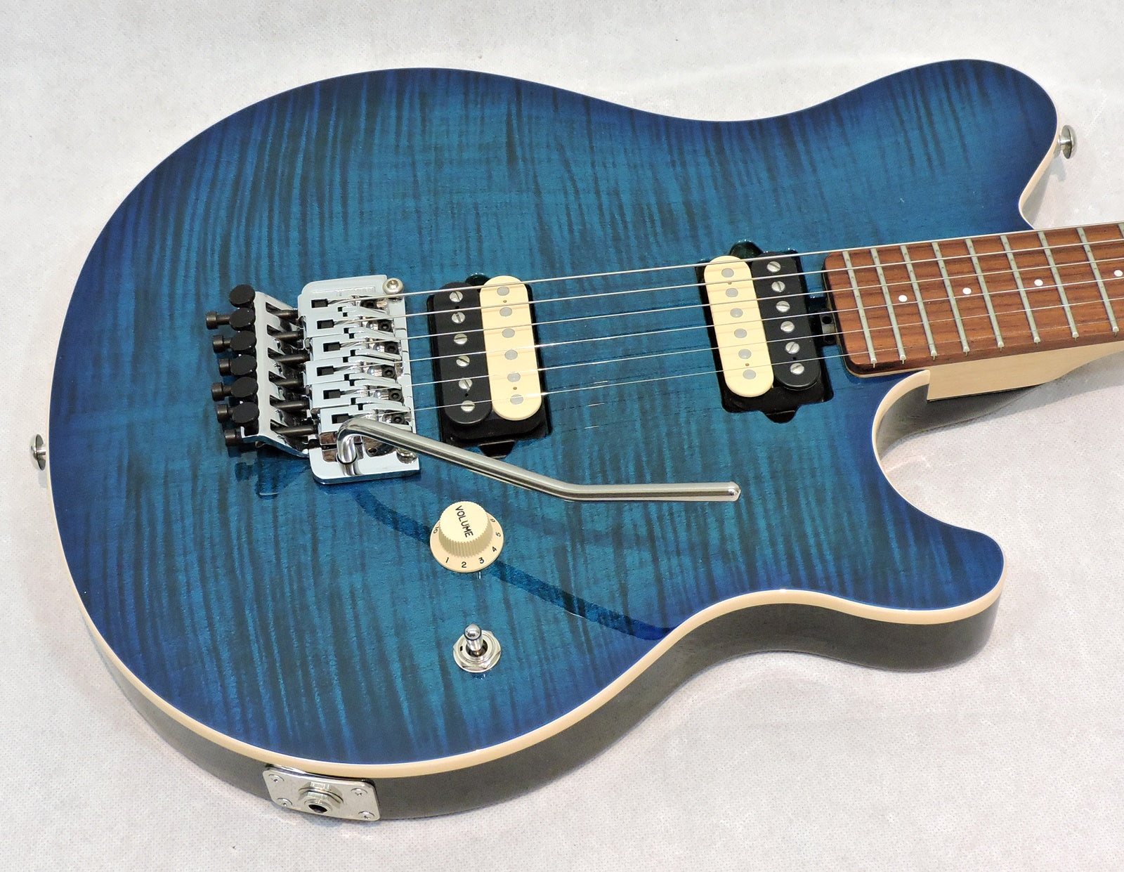 Music Man AXIS. Balboa Blue Burst Flame ..New but marked..