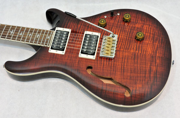 PRS SE Custom 24 Semi-Hollow Piezo. Orange Tiger Burst