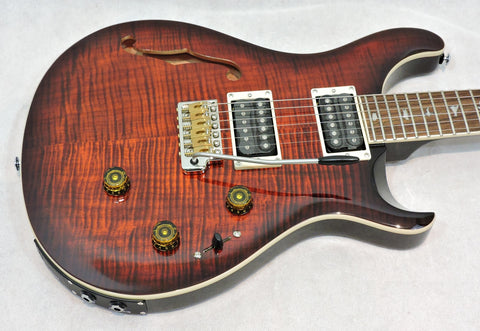 PRS SE Custom 24 Semi-Hollow Piezo. Orange Tiger Burst